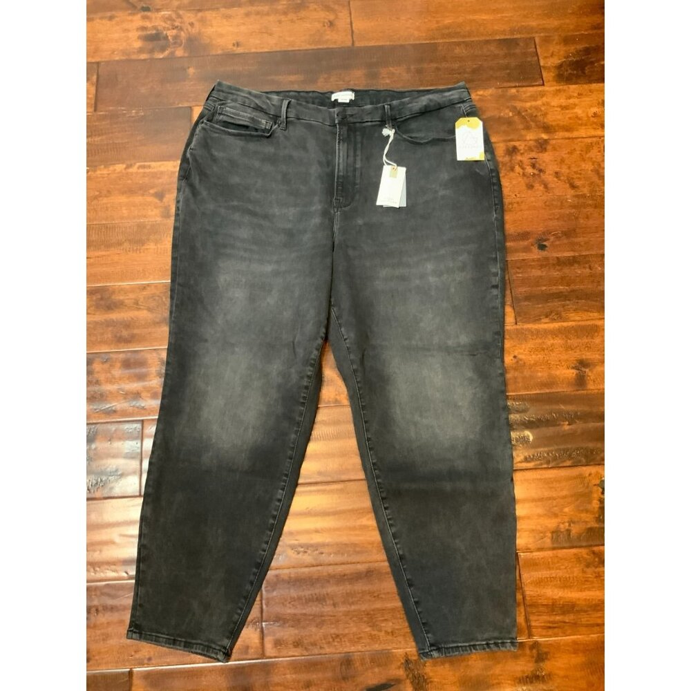 Good American Charcoal Black Good Legs Crop Denim Jeans, Size 20-26, NWT!